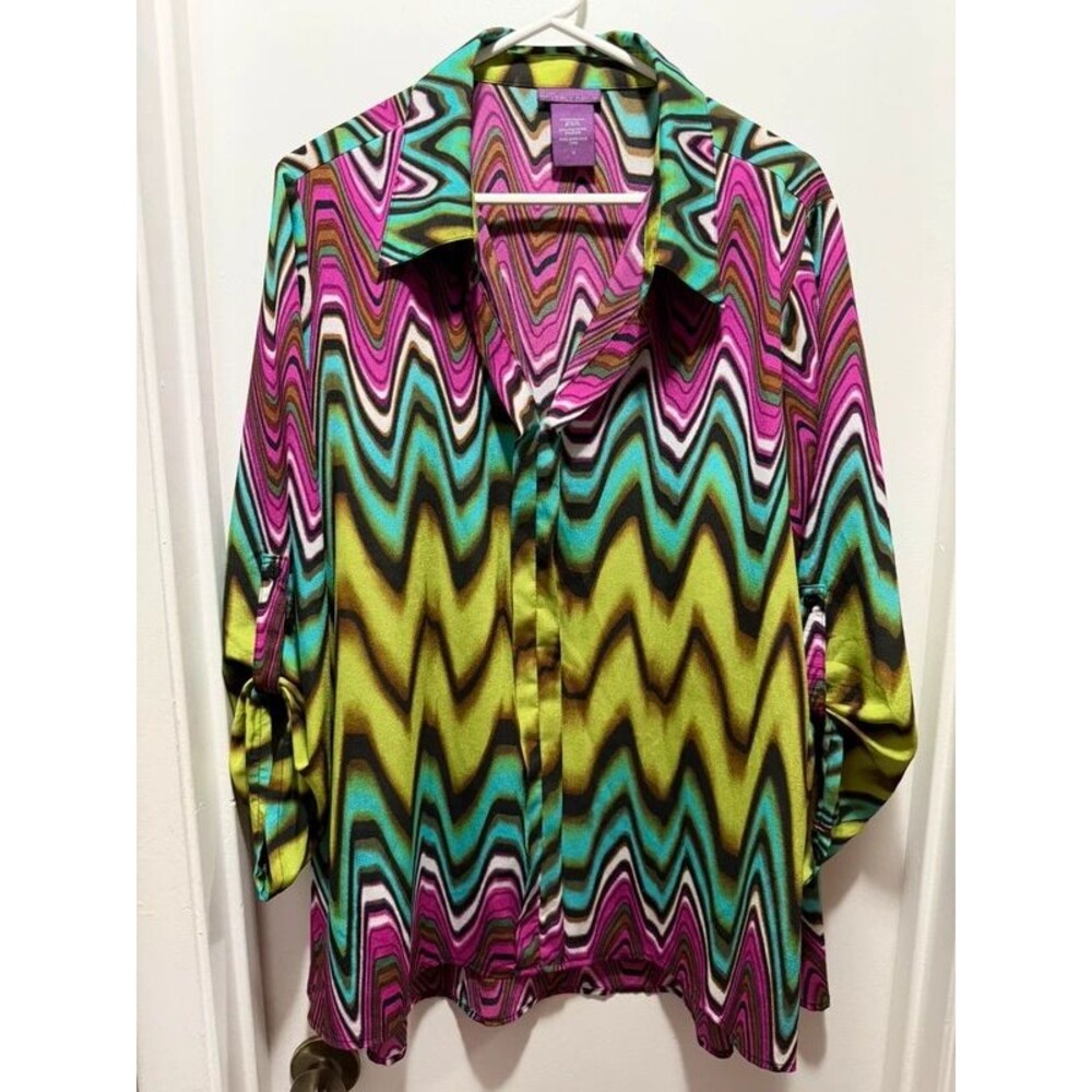 Beverly Drive Colorful Blouse 1X